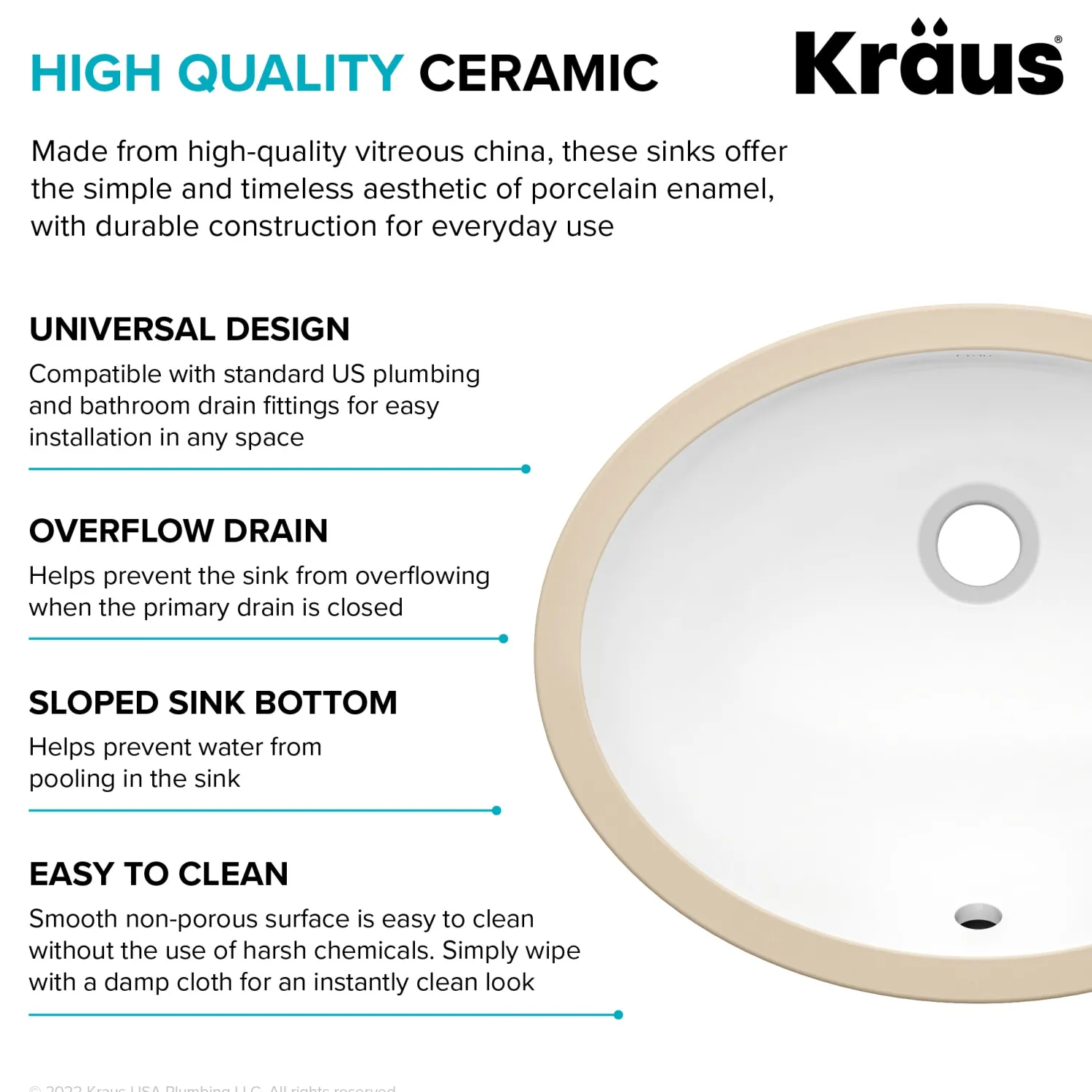 Hot Elavo 16-3/4" Oval Porcelain Undermount Bathroom Sink in White Undermount