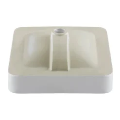 Clearance Elavo Series Square Ceramic Semi-Recessed Bathroom Sink in White with Overflow Semi-Recessed Sinks