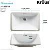 Sale Elavo Small Rectangular Ceramic Undermount Bathroom Sink in White with Overflow Undermount
