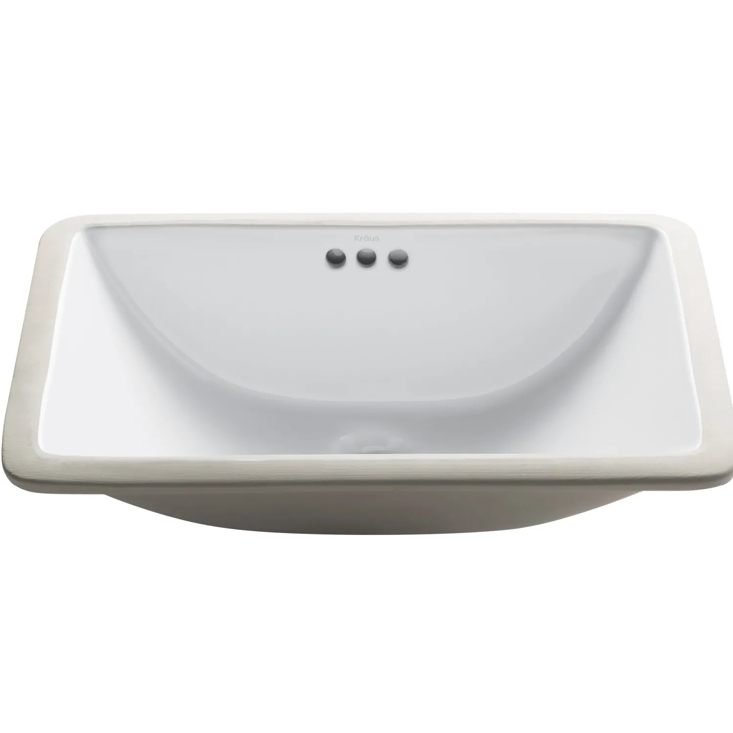 Sale Elavo Small Rectangular Ceramic Undermount Bathroom Sink in White with Overflow Undermount