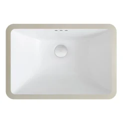 Sale Elavo Small Rectangular Ceramic Undermount Bathroom Sink in White with Overflow Undermount
