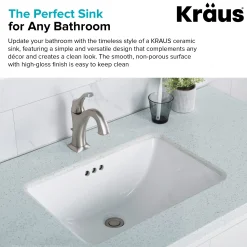 Sale Elavo Small Rectangular Ceramic Undermount Bathroom Sink in White with Overflow Undermount