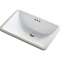 Sale Elavo Small Rectangular Ceramic Undermount Bathroom Sink in White with Overflow Undermount