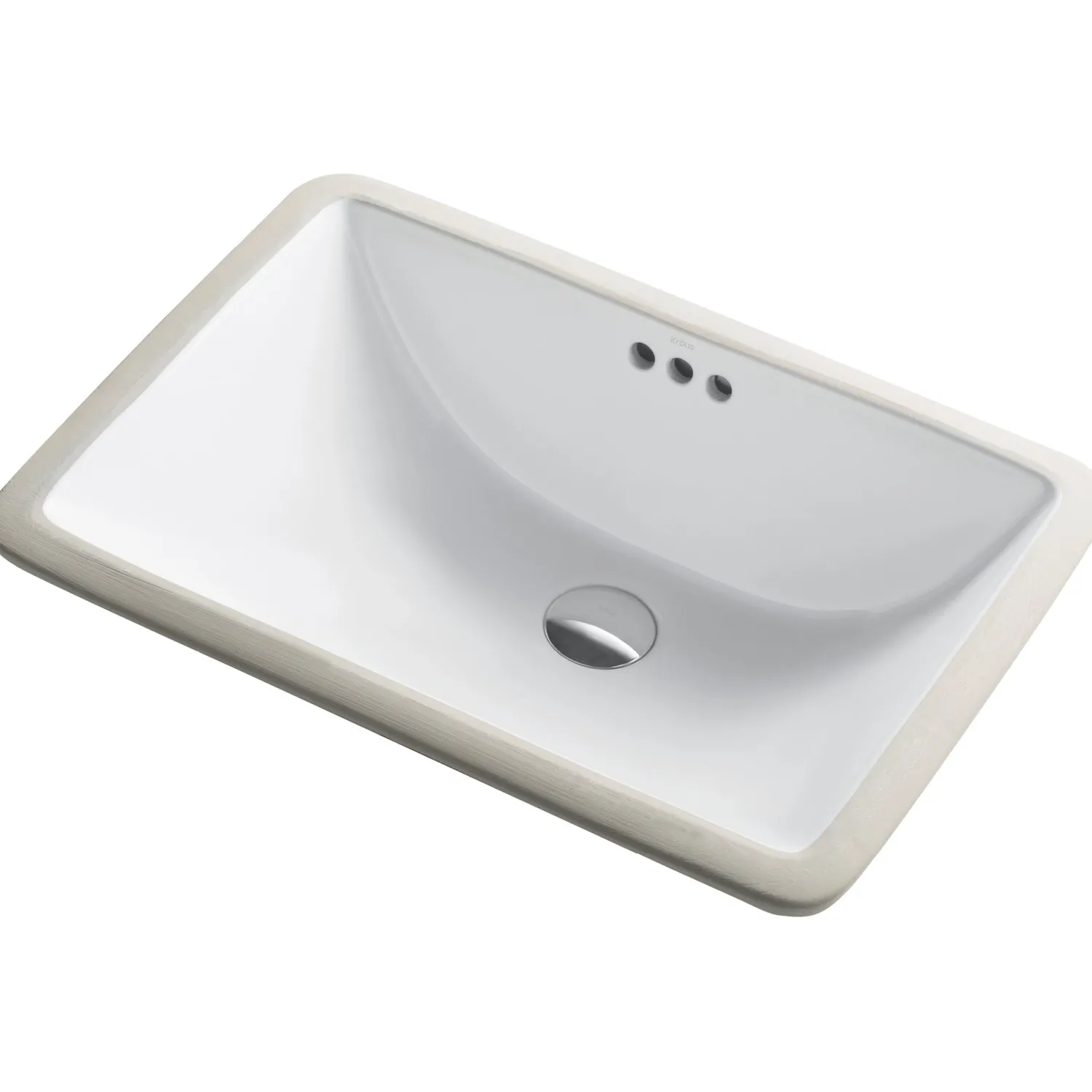 Sale Elavo Small Rectangular Ceramic Undermount Bathroom Sink in White with Overflow Undermount