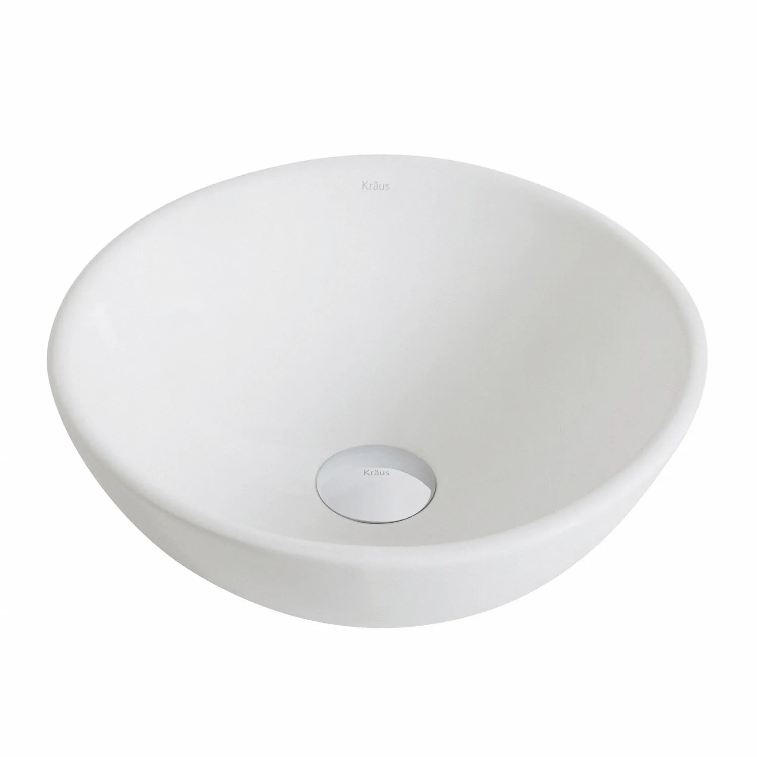 Hot Elavo Small Round Ceramic Vessel Bathroom Sink in White Above Counter / Vessel Sinks