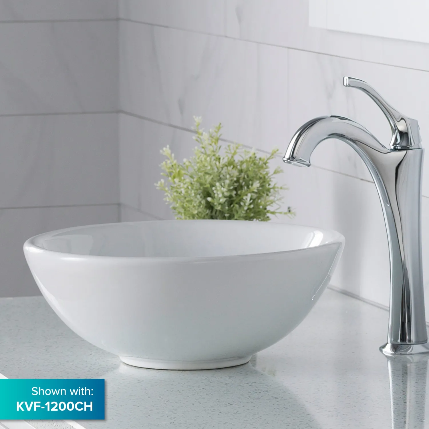 Hot Elavo Small Round Ceramic Vessel Bathroom Sink in White Above Counter / Vessel Sinks