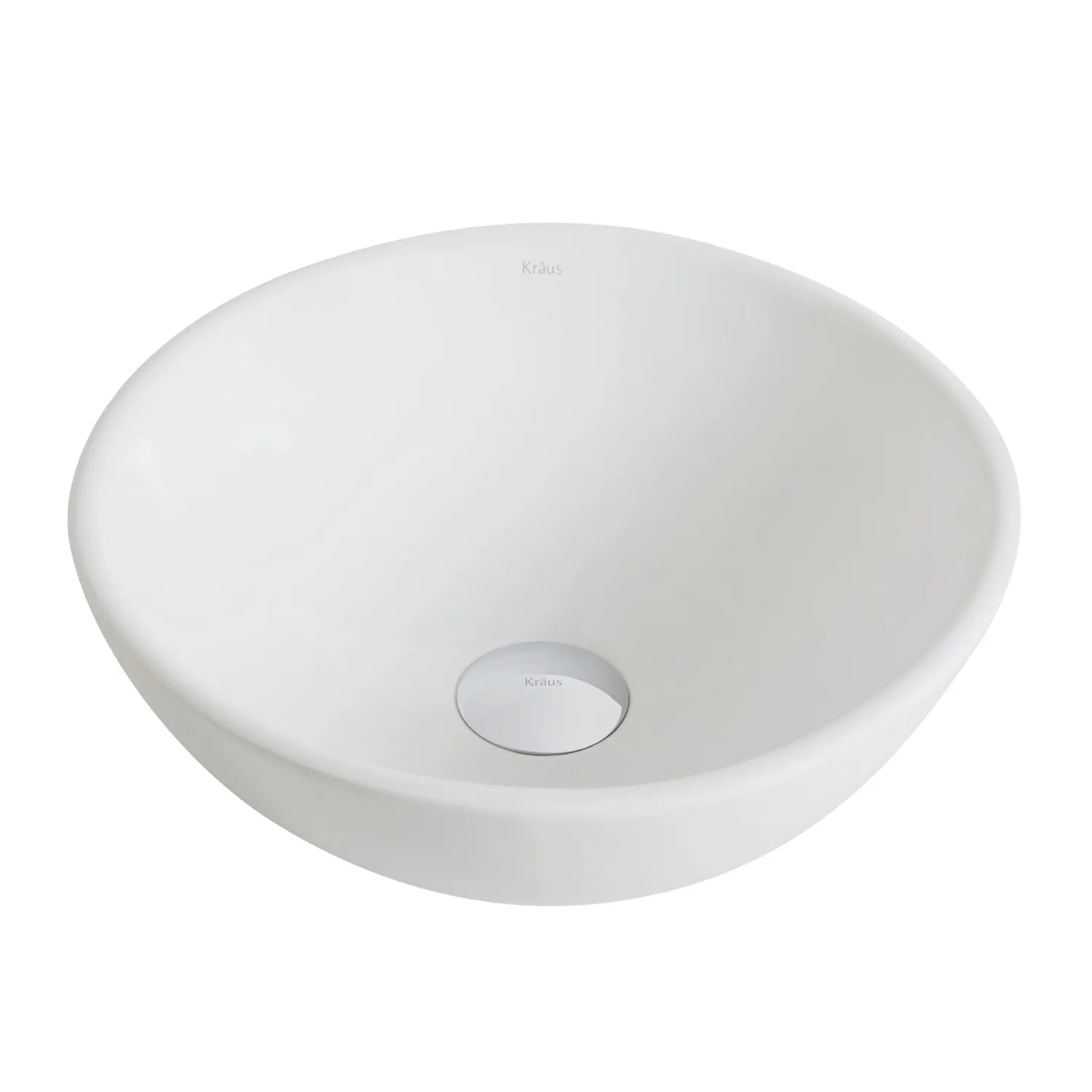 Discount ElavoWhite Ceramic Small Round Vessel Bathroom Sink & Pop Up drain Above Counter / Vessel Sinks