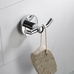 Elie Bathroom Robe and Towel Double Hook Robe Hooks
