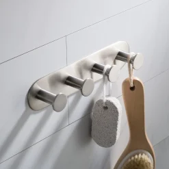 New Elie Bathroom Robe and Towel Hook Rack with 4 Hooks Robe Hooks
