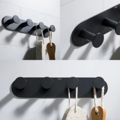New Elie Bathroom Robe and Towel Hook Rack with 4 Hooks Robe Hooks
