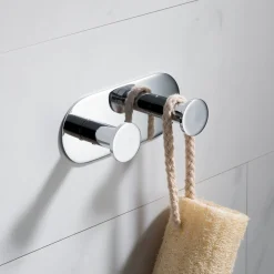 Discount Elie Bathroom Wall Mount Robe and Towel Double Hook Robe Hooks