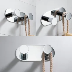 Discount Elie Bathroom Wall Mount Robe and Towel Double Hook Robe Hooks