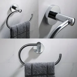 Discount Elie 4-Piece Matching Bath Hardware Set Towel Rings|Accessory Packages