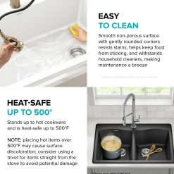 Discount Forteza 33” Granite Drop-In or Undermount 50/50 Double Bowl White Kitchen Sink Undermount Sinks|Composite & Quartz Sinks