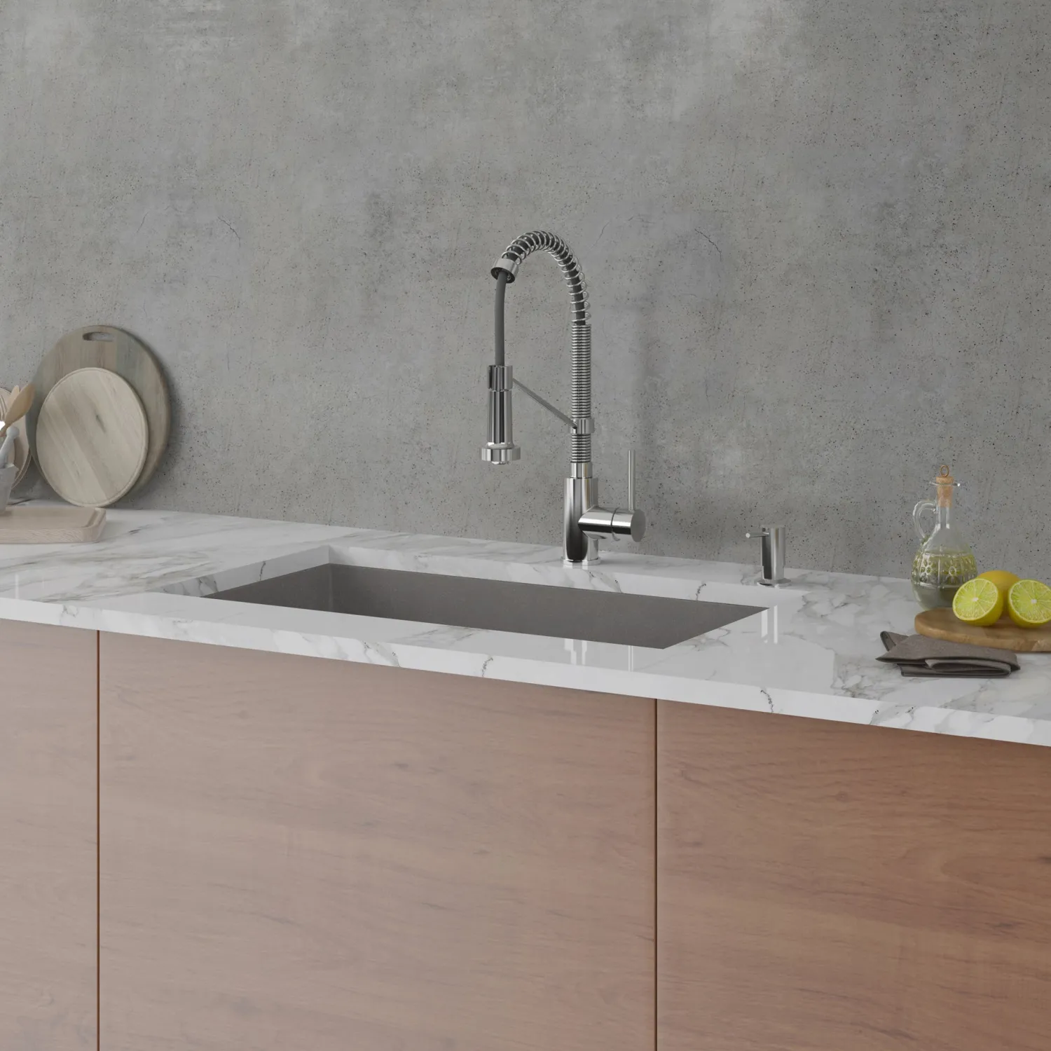 Best Forteza 32" Undermount Single Bowl Granite Kitchen Sink in Grey Single Bowl Sinks|Undermount Sinks