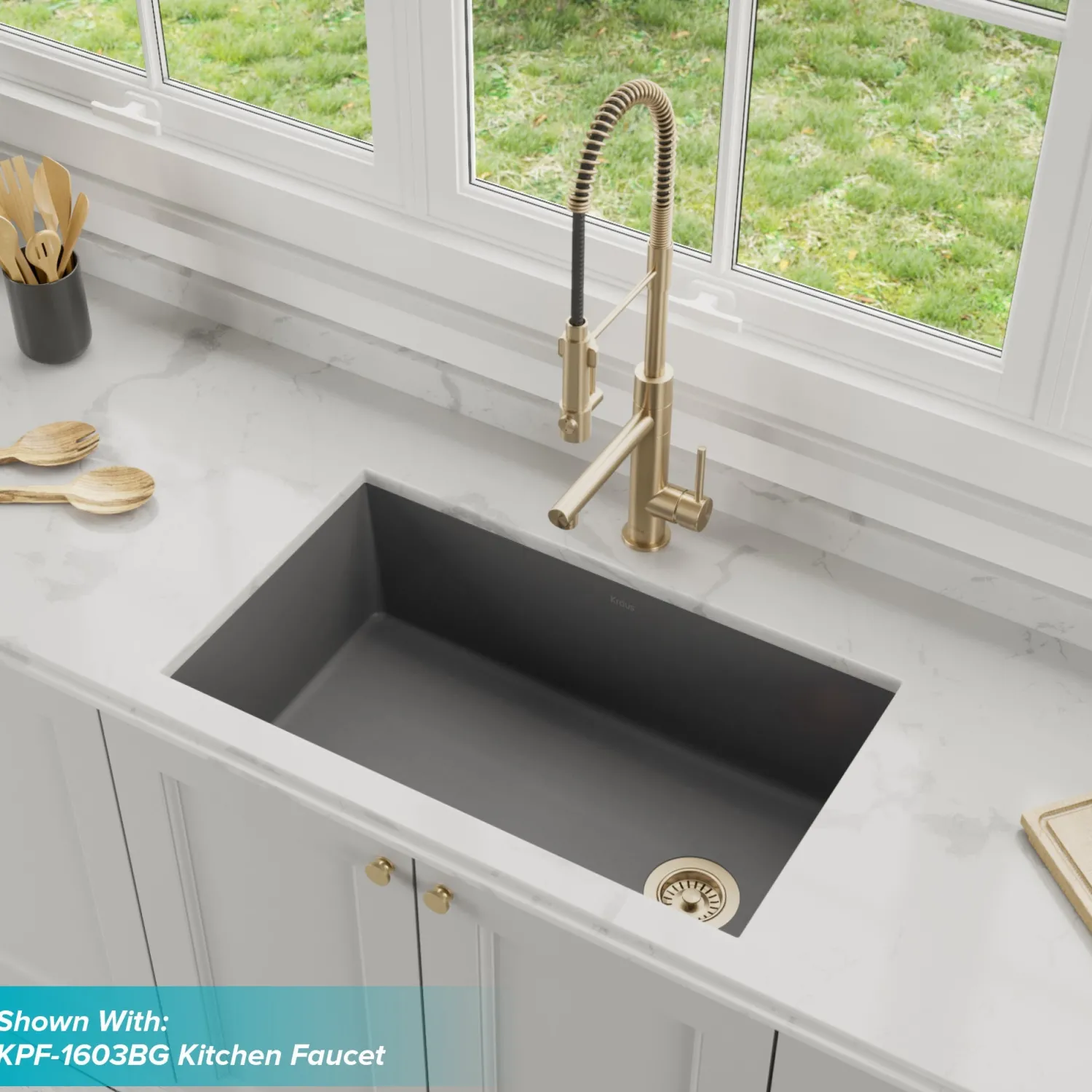 Best Forteza 32" Undermount Single Bowl Granite Kitchen Sink in Grey Single Bowl Sinks|Undermount Sinks