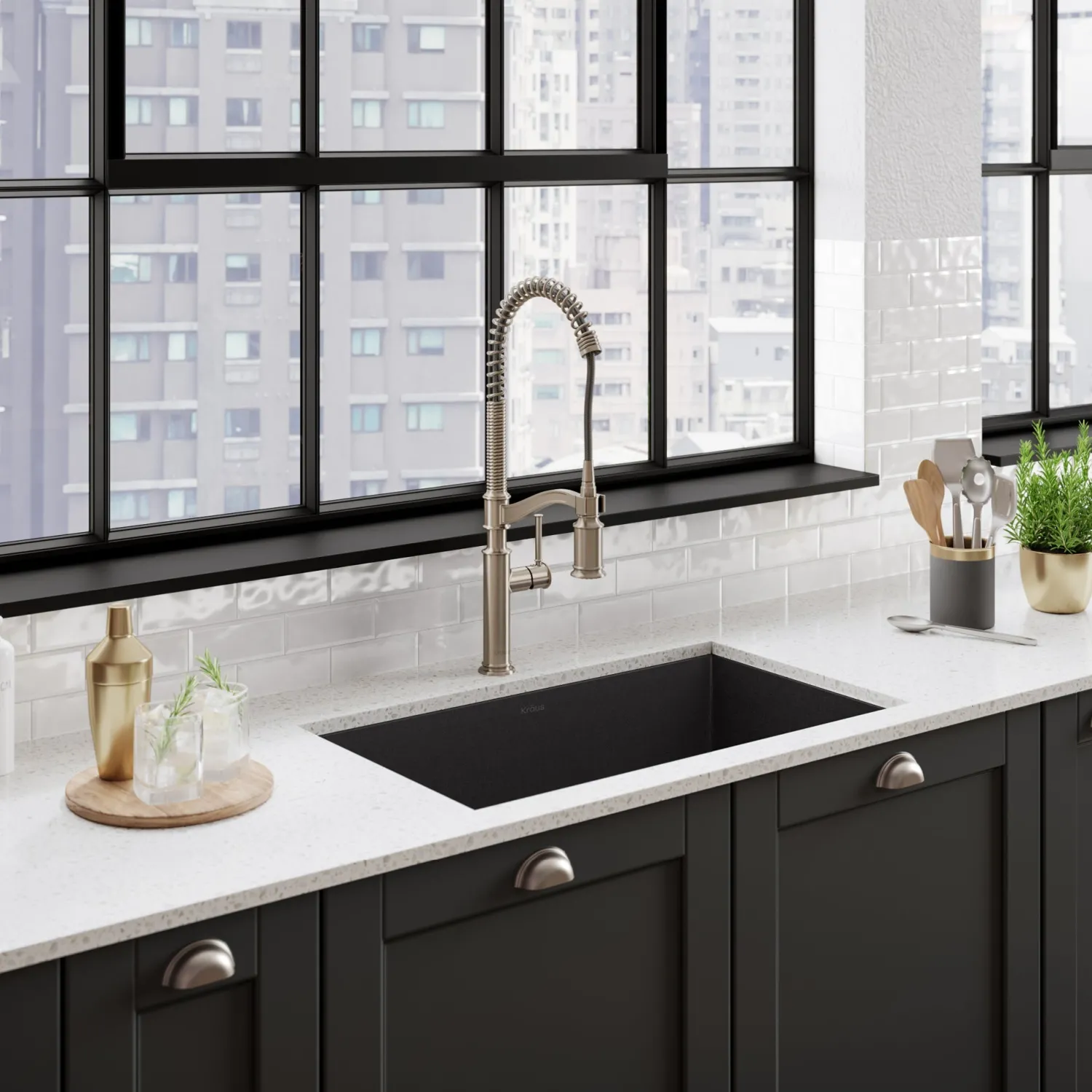 Sale Forteza 32" Undermount Single Bowl Granite Kitchen Sink in Black Single Bowl Sinks|Undermount Sinks