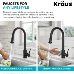 Clearance 2-Function Single Handle Pull Down Kitchen Faucet in Matte Black Single Hole