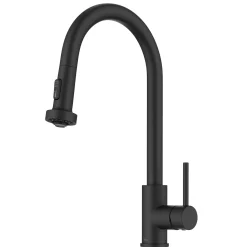 Clearance 2-Function Single Handle Pull Down Kitchen Faucet in Matte Black Single Hole