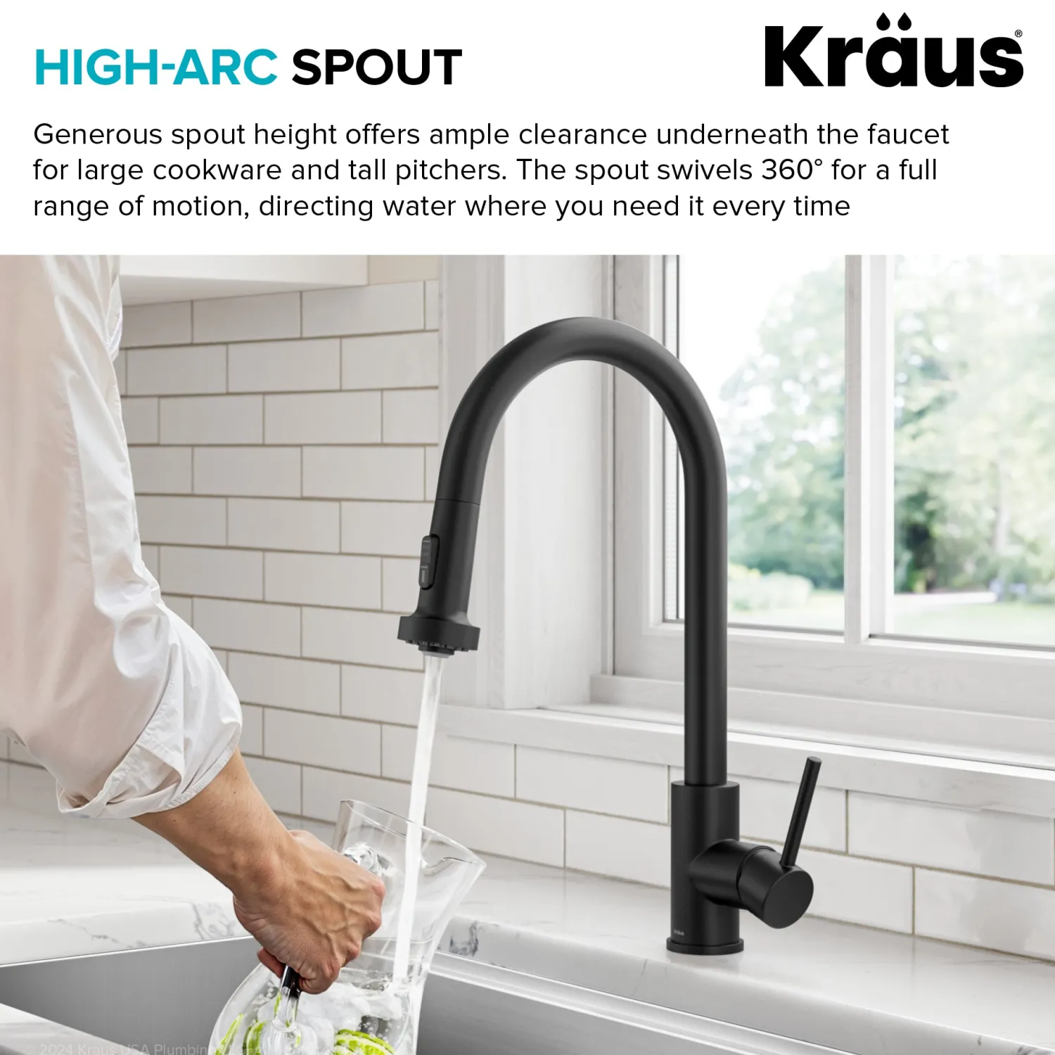 Clearance 2-Function Single Handle Pull Down Kitchen Faucet in Matte Black Single Hole