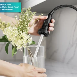 Online 2-Function Single Handle Pull Down Kitchen Faucet in Spot-Free Stainless Single Hole