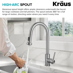 Online 2-Function Single Handle Pull Down Kitchen Faucet in Spot-Free Stainless Single Hole