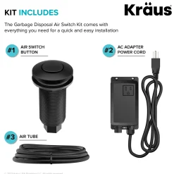 Online Garbage Disposal Push Button Air Switch Kit in Matte Black Garbage Disposals & Parts
