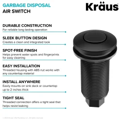 Online Garbage Disposal Push Button Air Switch Kit in Matte Black Garbage Disposals & Parts