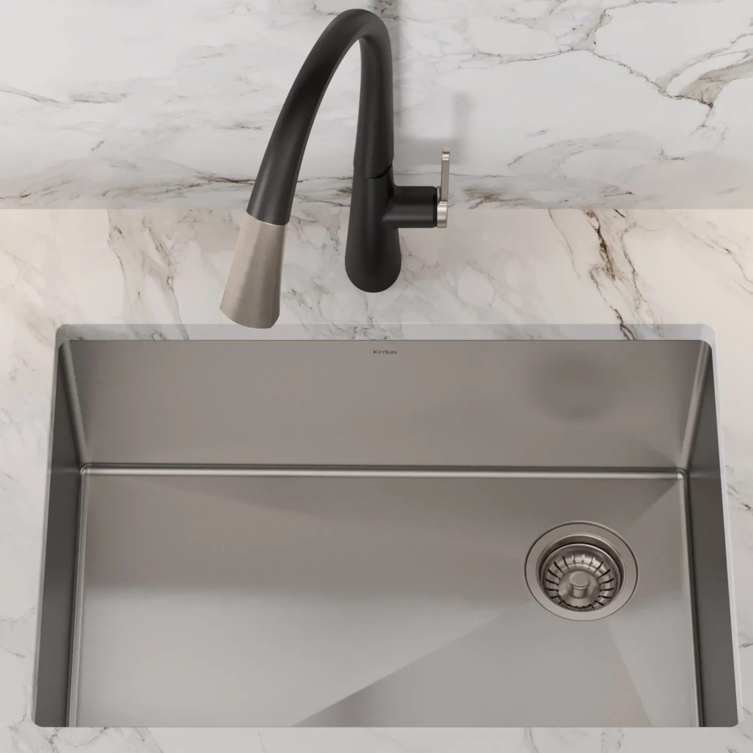 Hot 25" 16 Gauge Undermount Single Bowl Stainless Steel Kitchen Sink with Off Center Drain Stainless Steel Sinks|Single Bowl Sinks