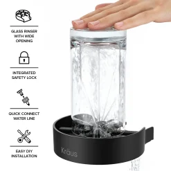 Outlet Glass Rinser in Matte Black Glass Rinsers