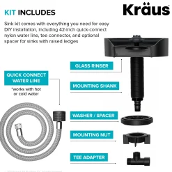 Outlet Glass Rinser in Matte Black Glass Rinsers