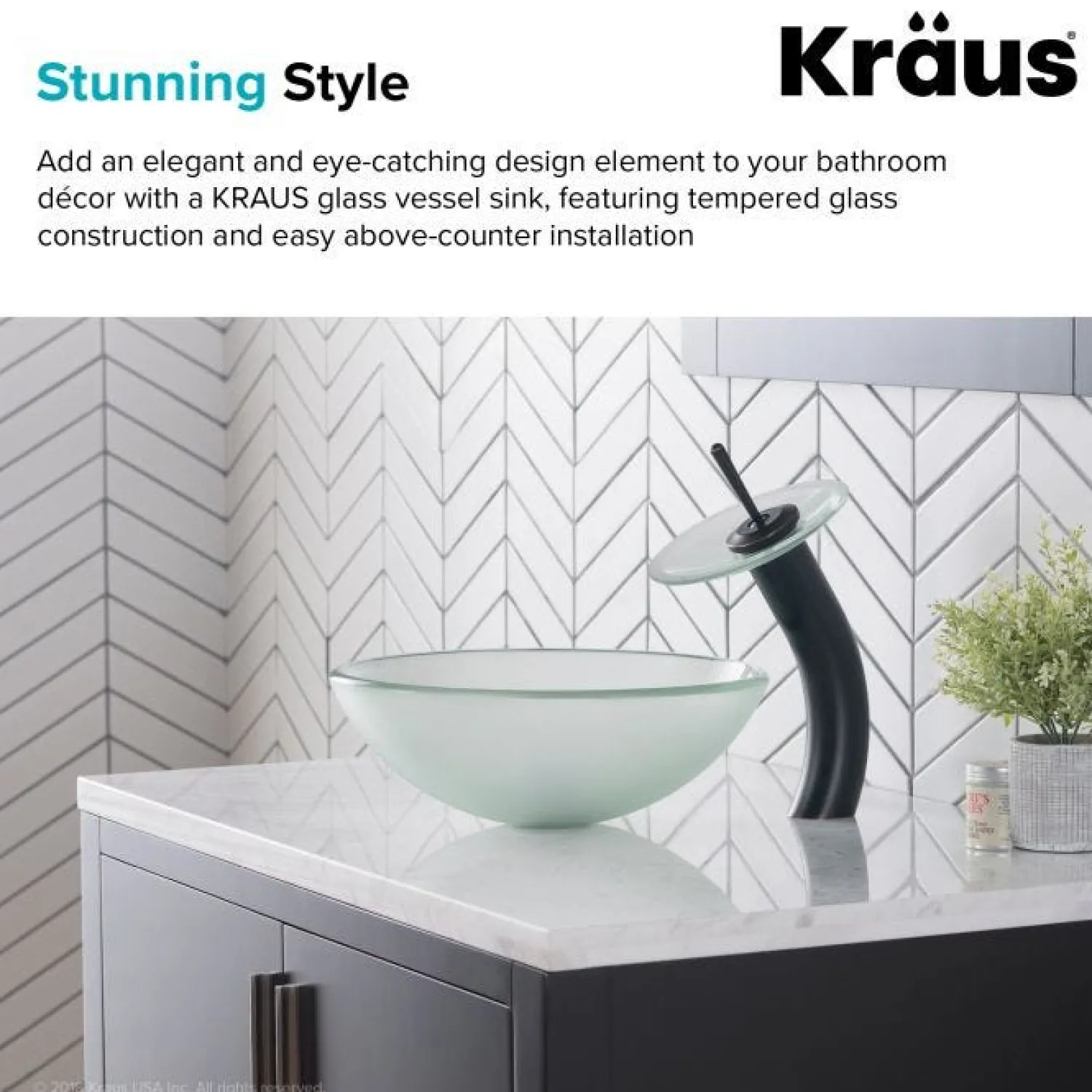 Clearance Glass Vessel Sink in Frosted Above Counter / Vessel Sinks