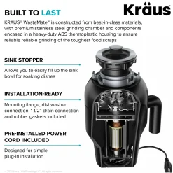 Best 3/4HP Continuous Feed Garbage Disposal Garbage Disposals & Parts