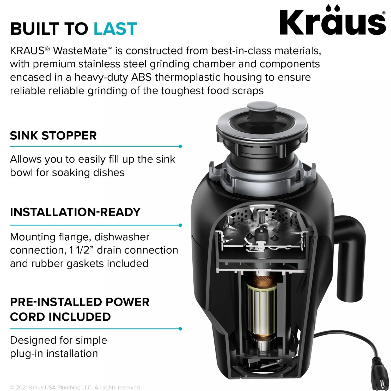 Best 3/4HP Continuous Feed Garbage Disposal Garbage Disposals & Parts