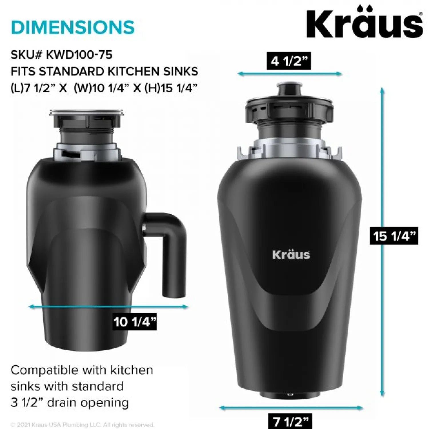 Best 3/4HP Continuous Feed Garbage Disposal Garbage Disposals & Parts