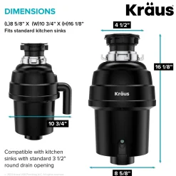 Clearance 1 HP Continuous Feed Garbage Disposal Garbage Disposals & Parts