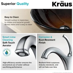 Discount 16 1/2-Inch Copper Brown Bathroom Vessel Sink and Arlo Faucet Combo Set with Pop-Up Drain Sink And Faucet Combos|Above Counter / Vessel Sinks