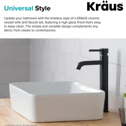 Hot 19-Inch Modern Rectangular White Porcelain Ceramic Bathroom Vessel Sink and Ramus Faucet Combo Set with Pop-Up Drain, Oil Rubbed Bronze Finish Sink And Faucet Combos|Above Counter / Vessel Sinks
