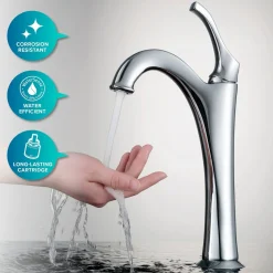 New 22-Inch Rectangular Blue Glass Bathroom Vessel Sink and Arlo Faucet Combo Set with Pop-Up Drain Sink And Faucet Combos|Above Counter / Vessel Sinks