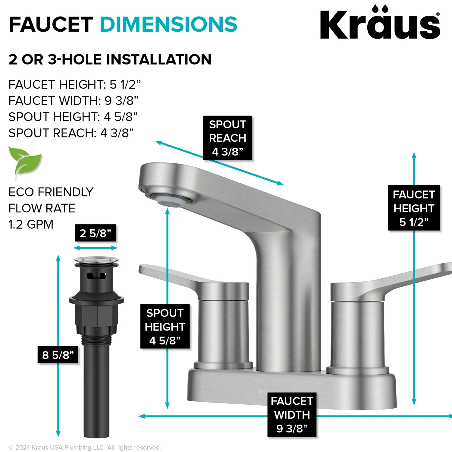 Clearance Indy 2-Handle 4-inch Center-set Bathroom Faucet in Spot-Free Brushed Nickel 4" Center Set