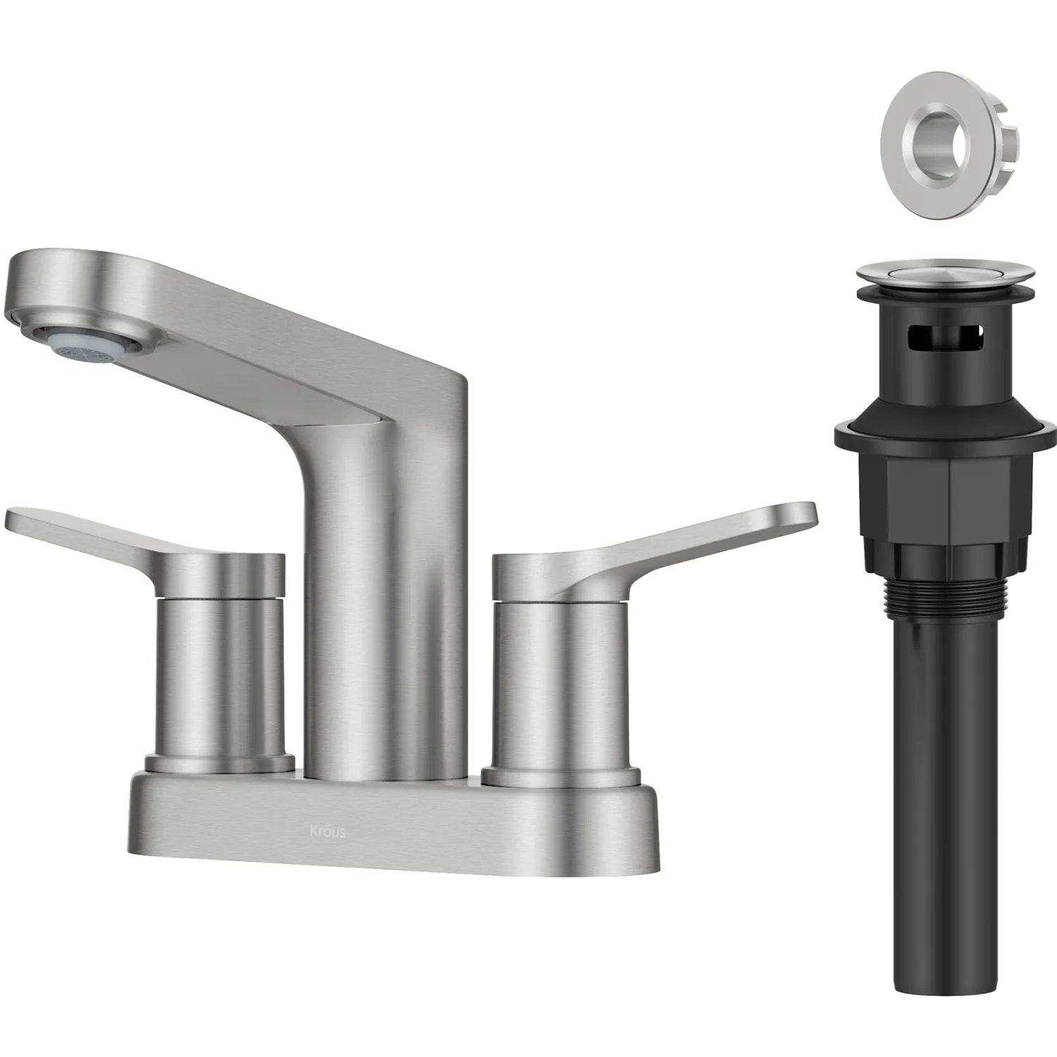 Clearance Indy 2-Handle 4-inch Center-set Bathroom Faucet in Spot-Free Brushed Nickel 4" Center Set