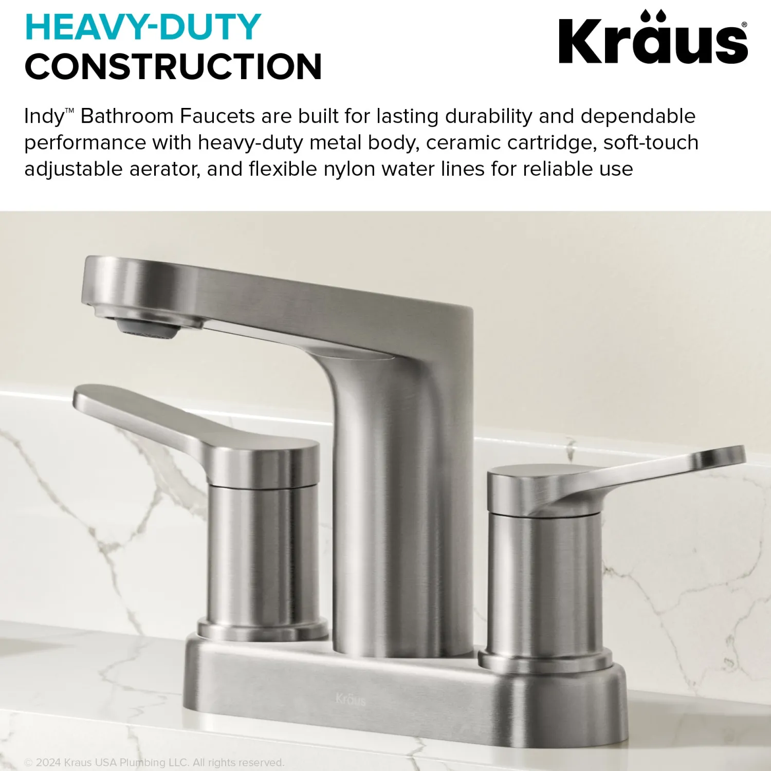 Clearance Indy 2-Handle 4-inch Center-set Bathroom Faucet in Spot-Free Brushed Nickel 4" Center Set