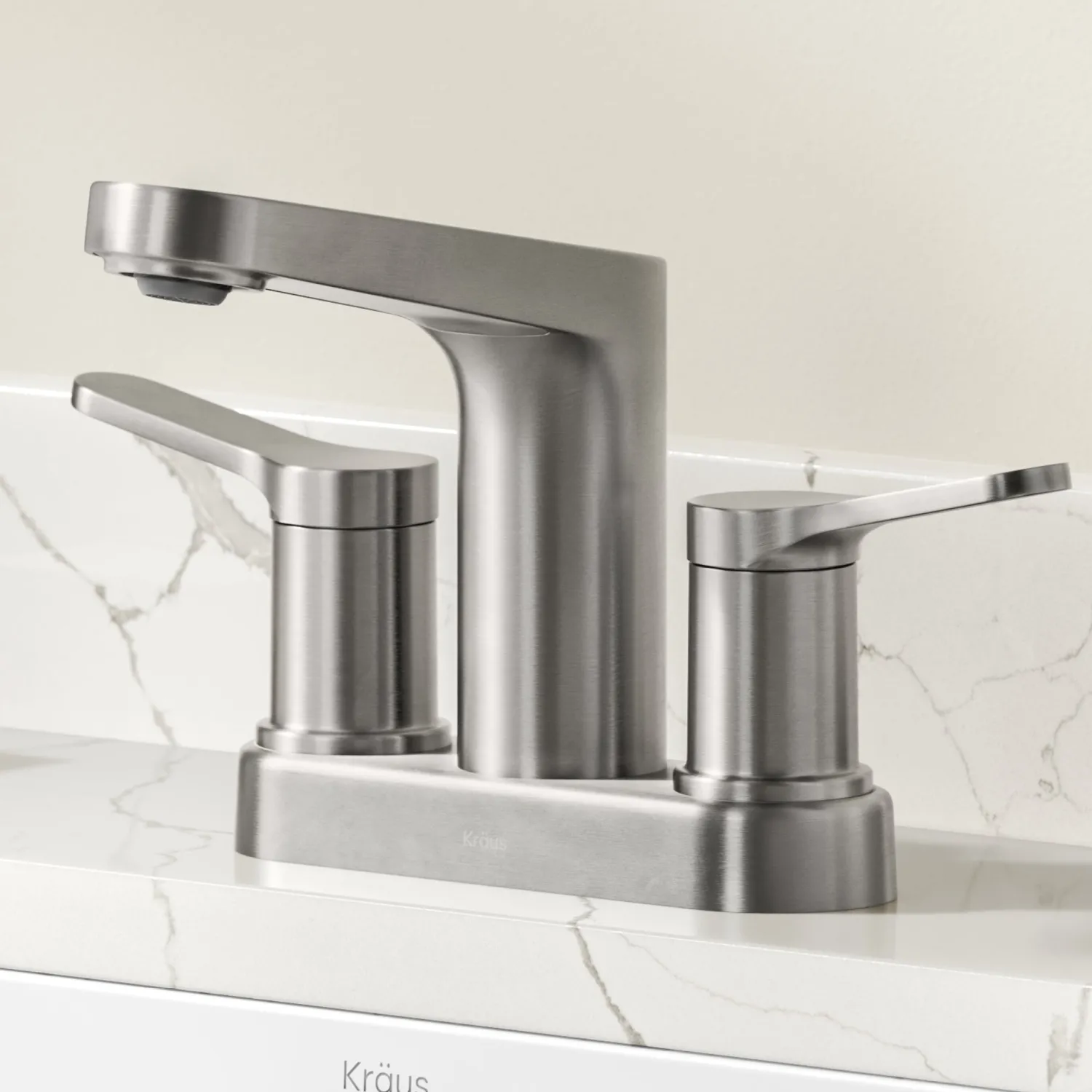 Clearance Indy 2-Handle 4-inch Center-set Bathroom Faucet in Spot-Free Brushed Nickel 4" Center Set