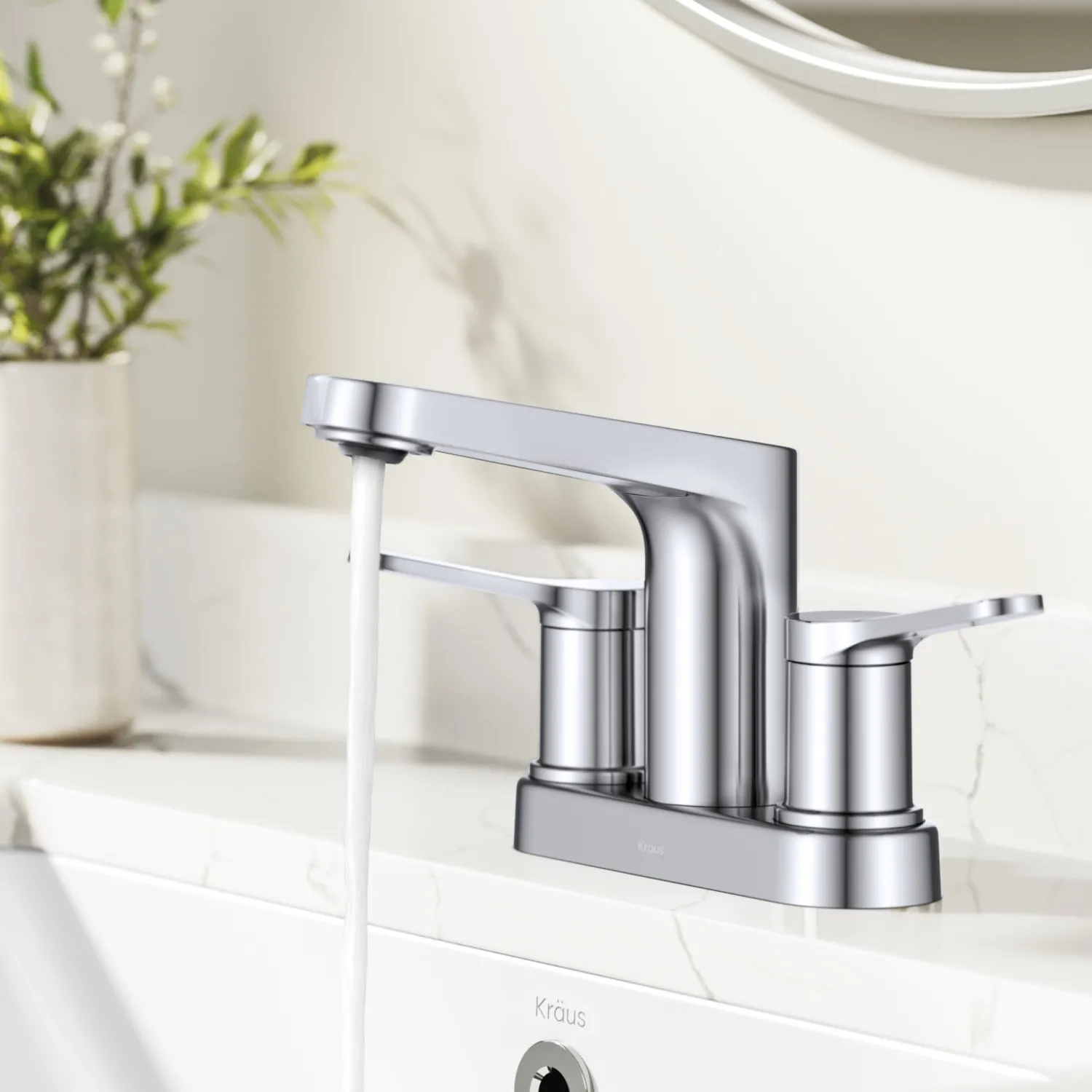 Discount Indy 2-Handle 4-inch Centerset Bathroom Faucet in Chrome 4" Center Set