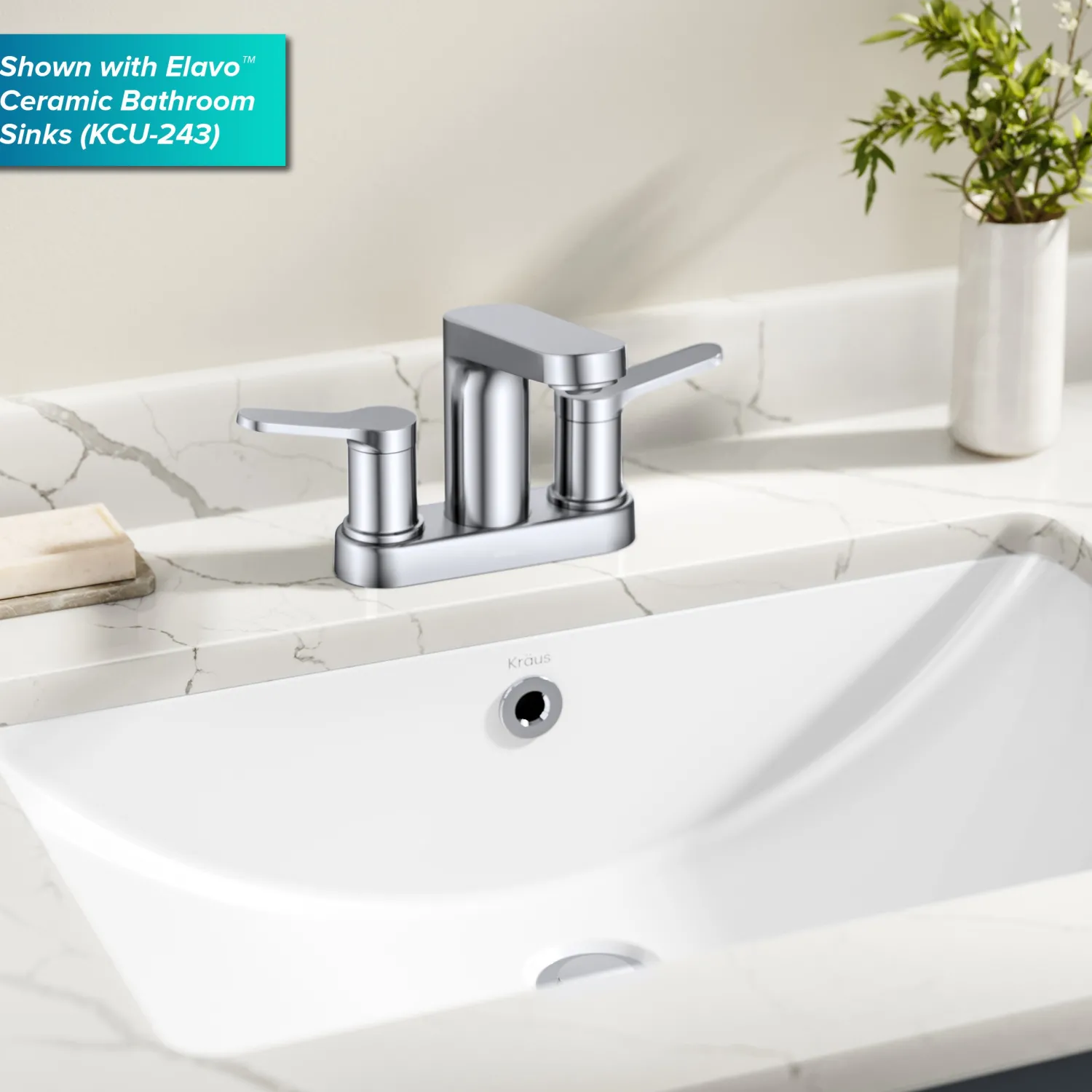Discount Indy 2-Handle 4-inch Centerset Bathroom Faucet in Chrome 4" Center Set