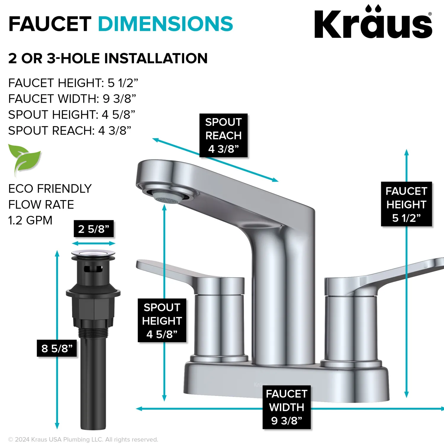 Discount Indy 2-Handle 4-inch Centerset Bathroom Faucet in Chrome 4" Center Set