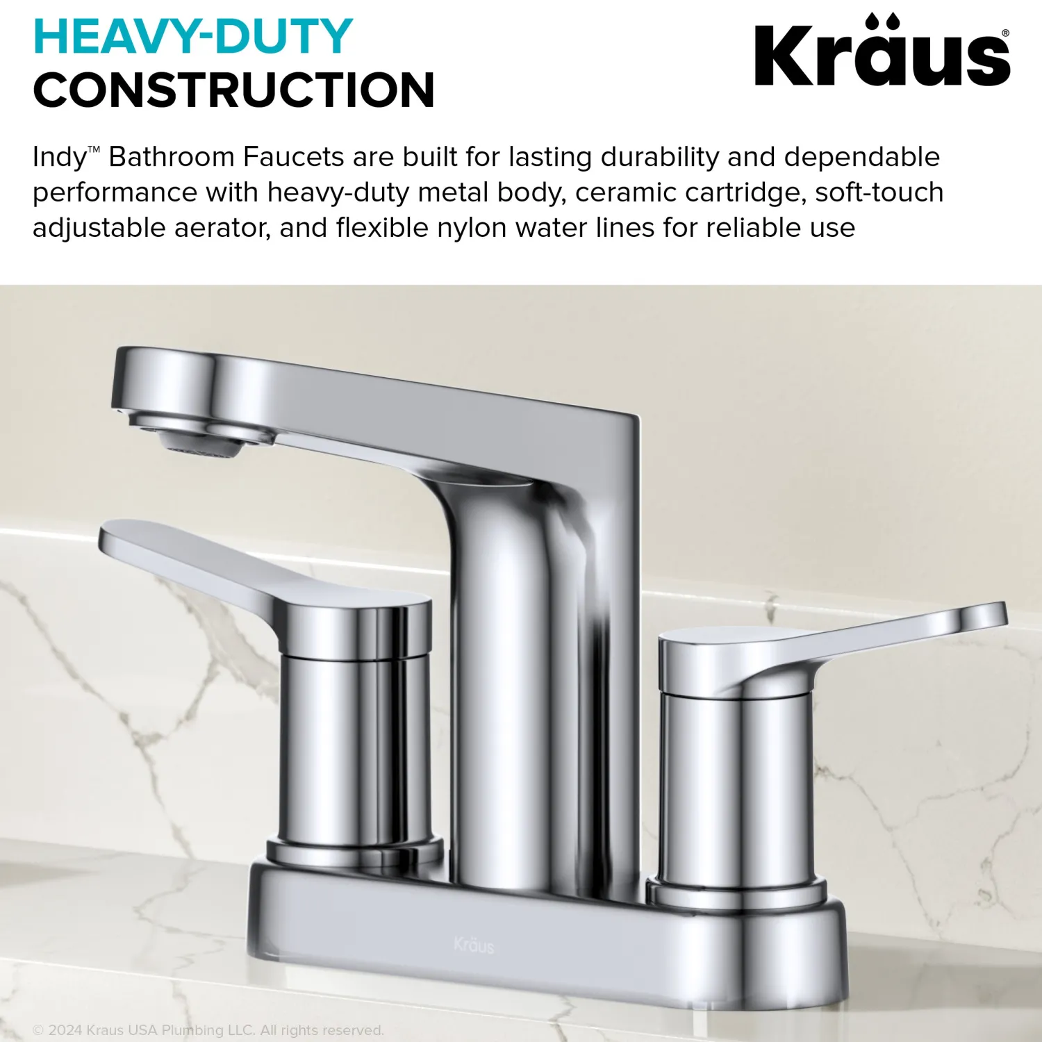 Discount Indy 2-Handle 4-inch Centerset Bathroom Faucet in Chrome 4" Center Set