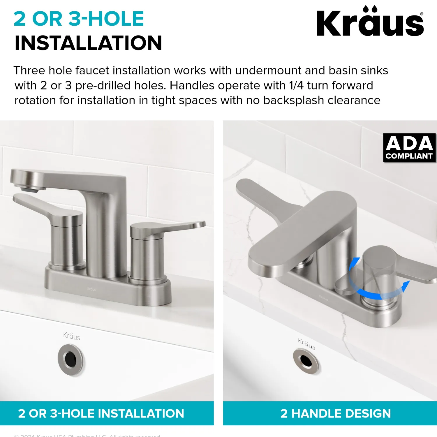 Discount Indy 2-Handle 4-inch Centerset Bathroom Faucet in Chrome 4" Center Set