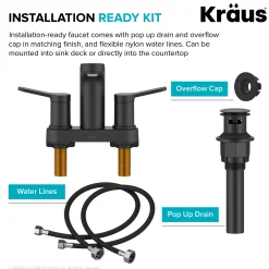 Indy 2-Handle 4-inch Centerset Bathroom Faucet in Matte Black 4