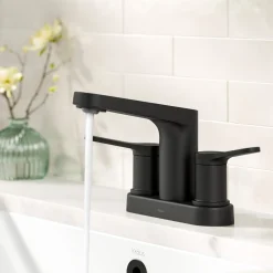 Indy 2-Handle 4-inch Centerset Bathroom Faucet in Matte Black 4
